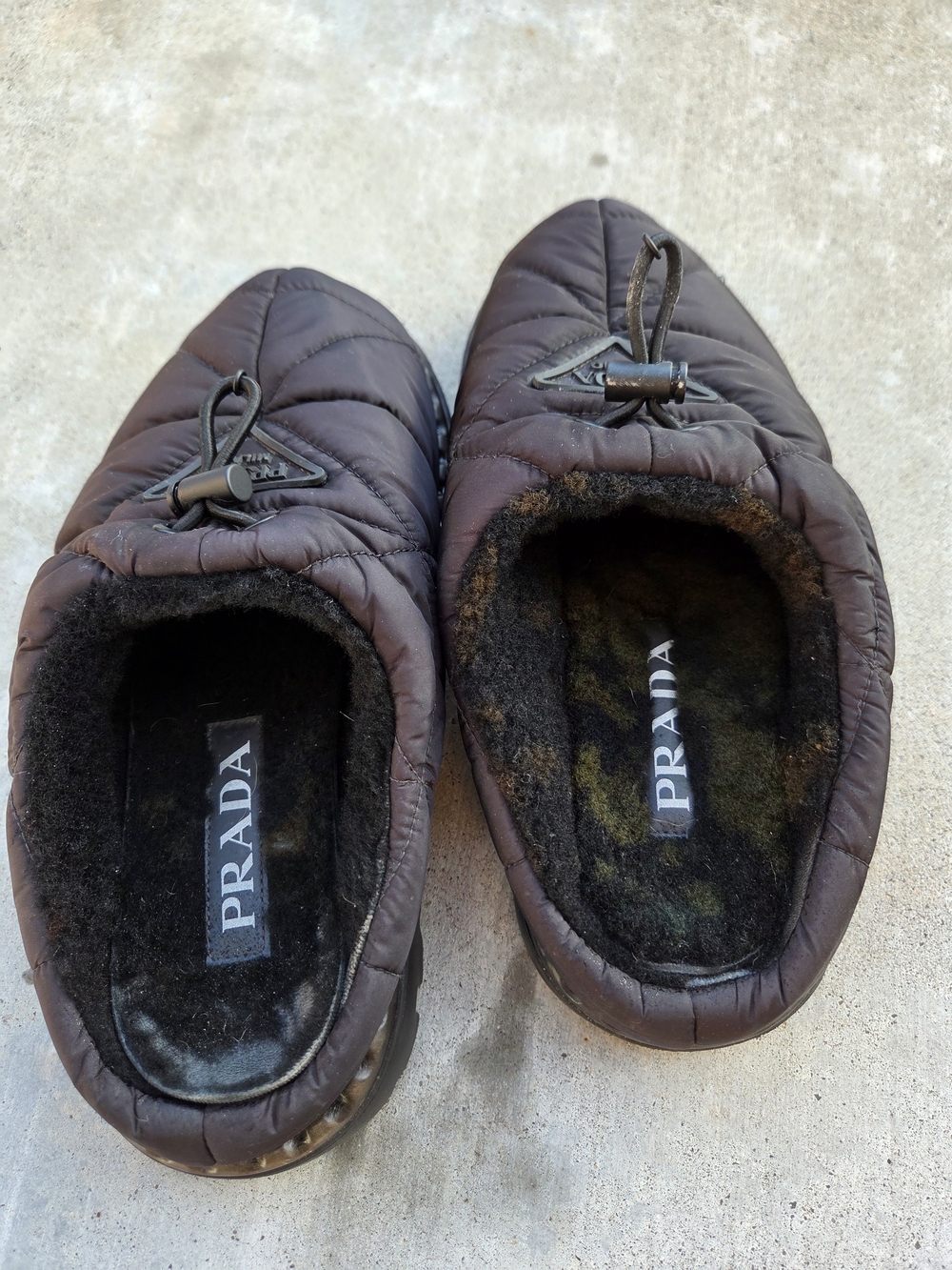 Prada Quilted Brown Slide Mules - Picture 4 of 8